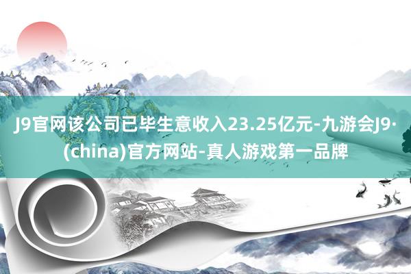 J9官网该公司已毕生意收入23.25亿元-九游会J9·(china)官方网站-真人游戏第一品牌