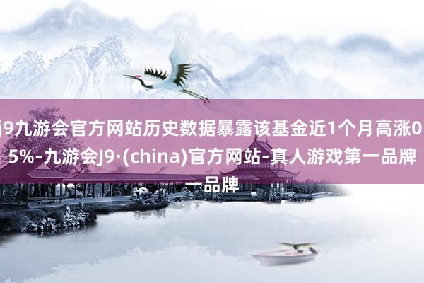 j9九游会官方网站历史数据暴露该基金近1个月高涨0.5%-九游会J9·(china)官方网站-真人游戏第一品牌