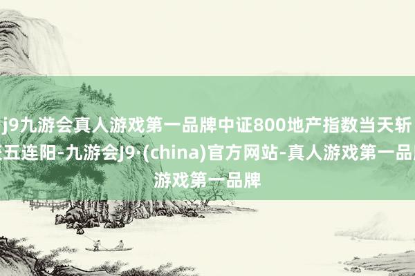 j9九游会真人游戏第一品牌中证800地产指数当天斩获五连阳-九游会J9·(china)官方网站-真人游戏第一品牌