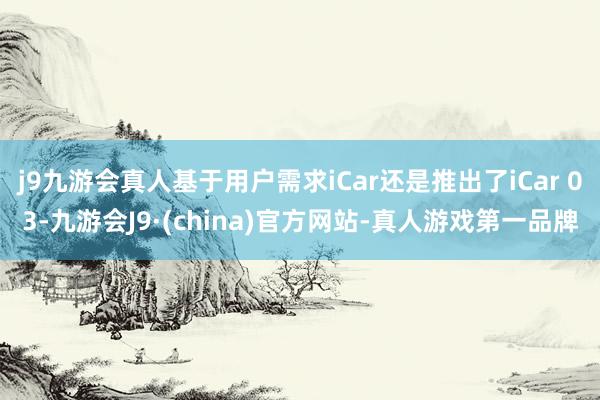 j9九游会真人基于用户需求iCar还是推出了iCar 03-九游会J9·(china)官方网站-真人游戏第一品牌