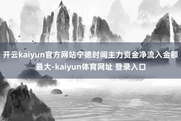 开云kaiyun官方网站宁德时间主力资金净流入金额最大-kaiyun体育网址 登录入口