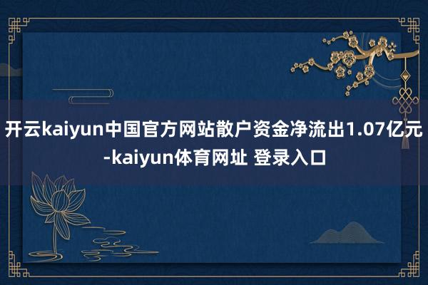 开云kaiyun中国官方网站散户资金净流出1.07亿元-kaiyun体育网址 登录入口