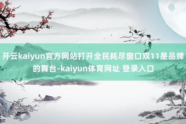 开云kaiyun官方网站打开全民耗尽窗口双11是品牌的舞台-kaiyun体育网址 登录入口