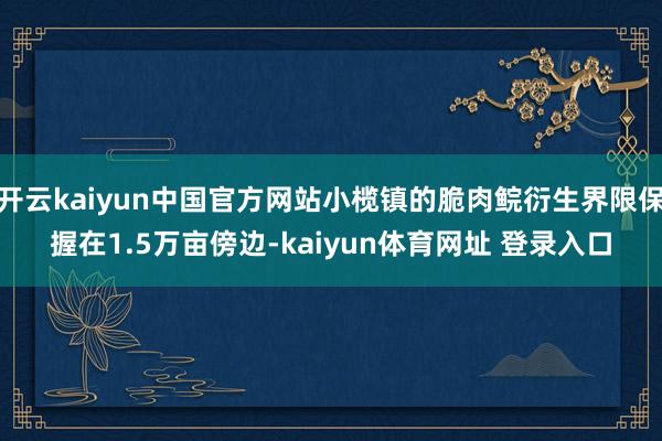 开云kaiyun中国官方网站小榄镇的脆肉鲩衍生界限保握在1.5万亩傍边-kaiyun体育网址 登录入口