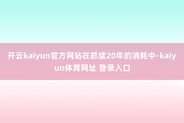 开云kaiyun官方网站在抓续20年的消耗中-kaiyun体育网址 登录入口